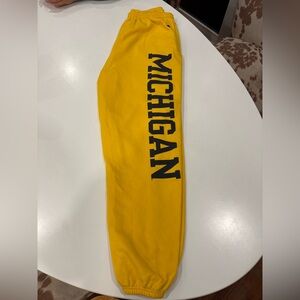 Champion Bright Yellow University of Michigan Athletic Sweatpants